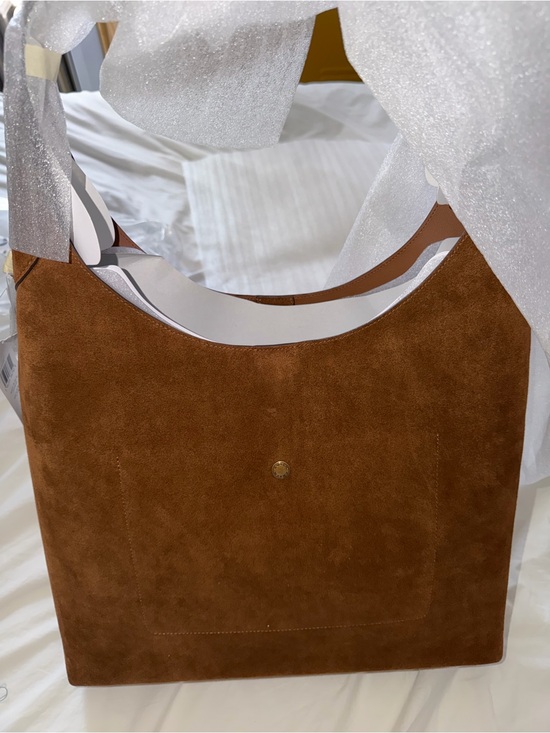 Coach Handbags - Coach Suede Shoulder Bag in Chestnut Brown